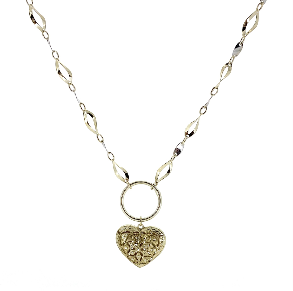 Collier pour femme en or 10k, coeur