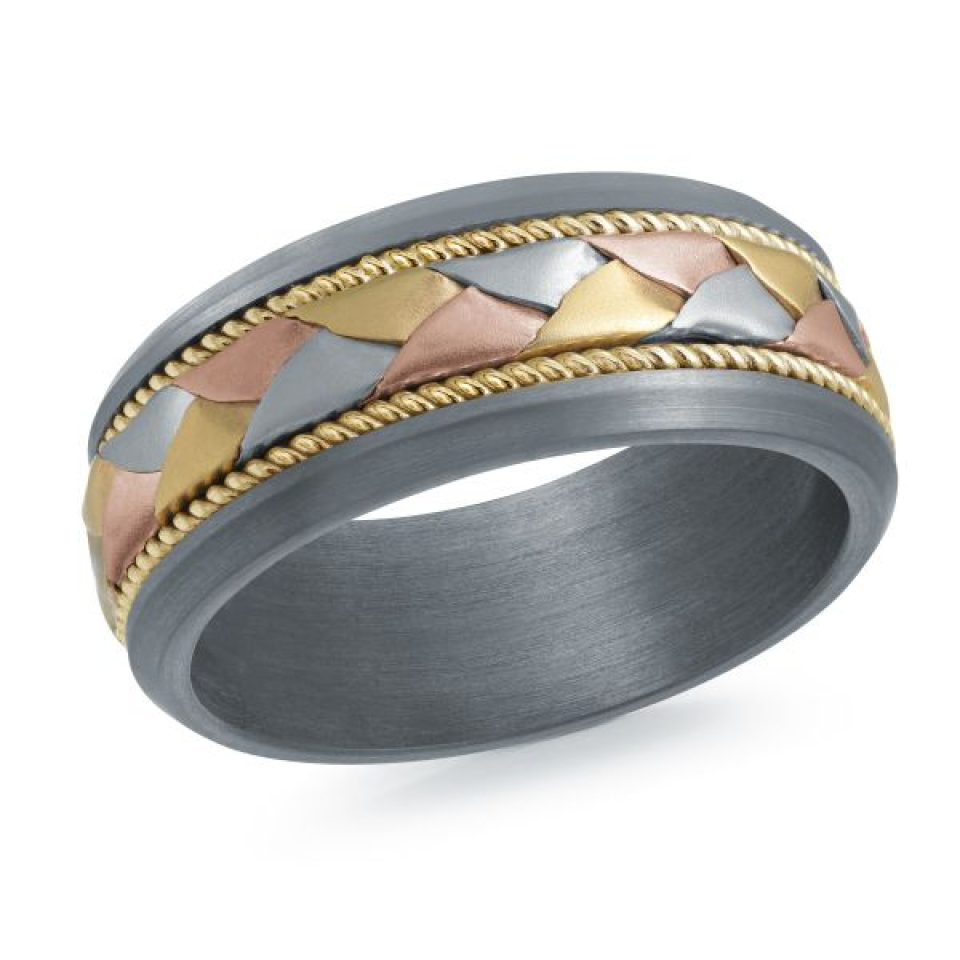 Jonc pour homme en or 14k et tantalum - MRDTC-028-8YT - MALO