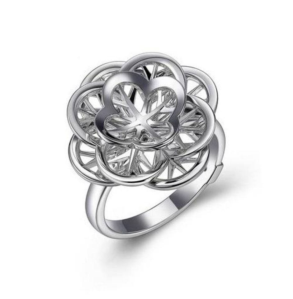 Bague argent 925, 3 fleurs superposées - R4LA9PA0AC - ELLE
