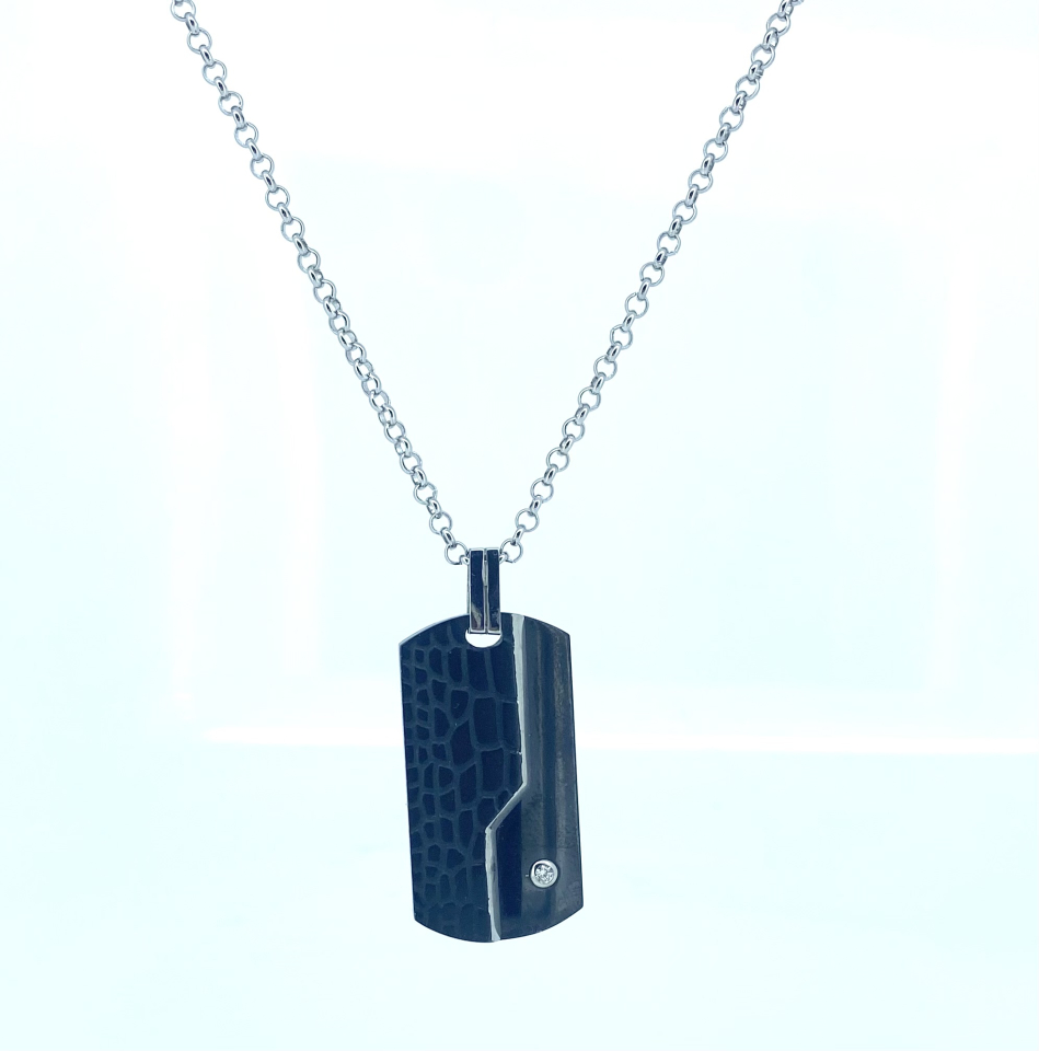 Pendentif pour homme en stainless, cubic zirconium - SSK01 - Arezzo