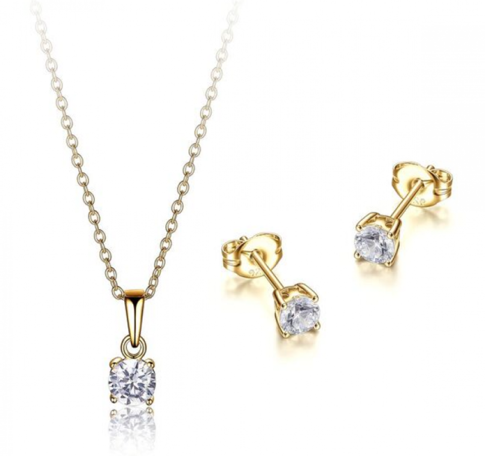 Ensemble de pendentif et boucles d'oreilles pour femme en argent 925, cubic zirconium - 39SET00278 - Reign