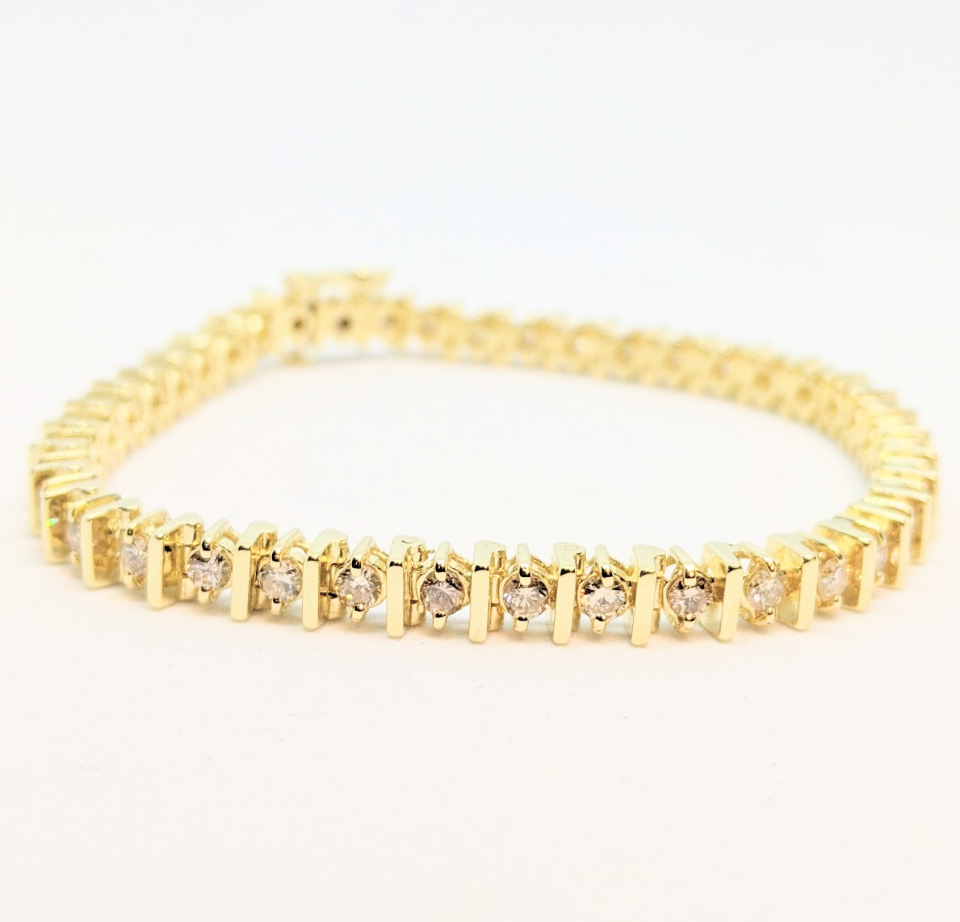 Bracelet or 14K tennis, 200 points de diamants total - BR051 - Autres