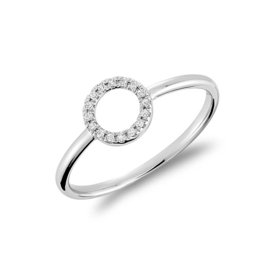Bague pour femme en or 10K, 16 diamants I-1 HI pour 0.05 carat