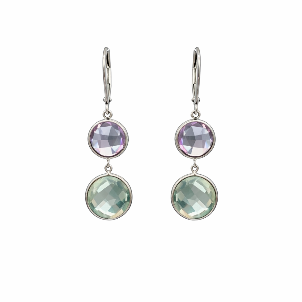 Boucles d'oreilles pour femme en or 10k, 4 topazes - 503W1S1A - BCouture